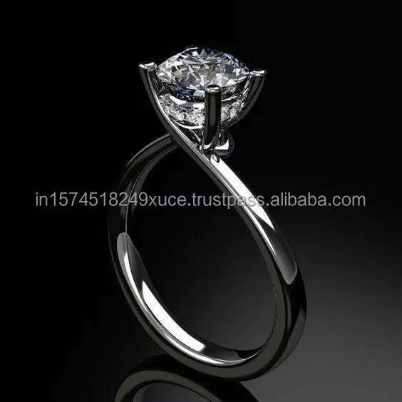 Classic Square 1Ct Moissanite VVs1 Ring 925 Sterling Silver Stainless Steel Band Fashionable Silver Gold Wedding Engagement Ring