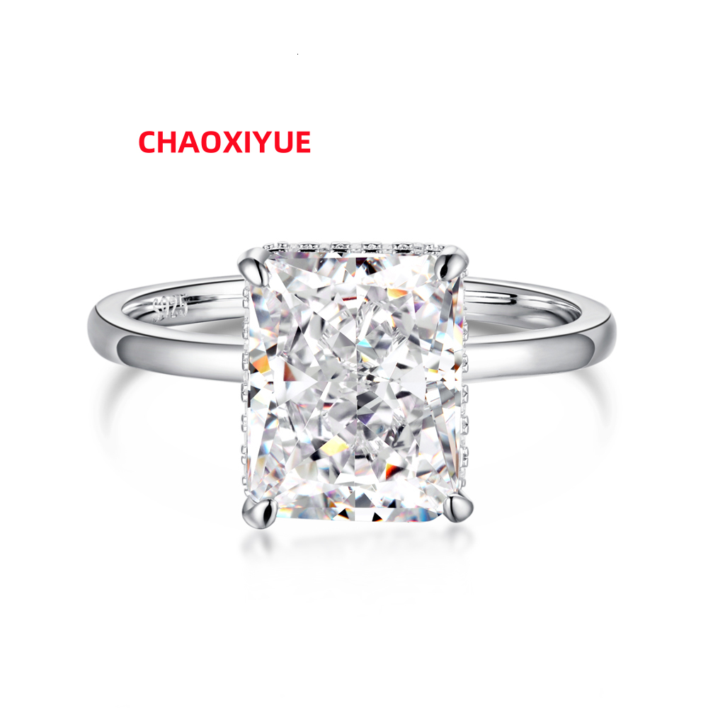 Dylam Fine Custom 8A CZ Engagement Moissanite Rings Diamond Wedding Jewelry S925 Sterling Silver Ring for Women 18K Gold Plated
