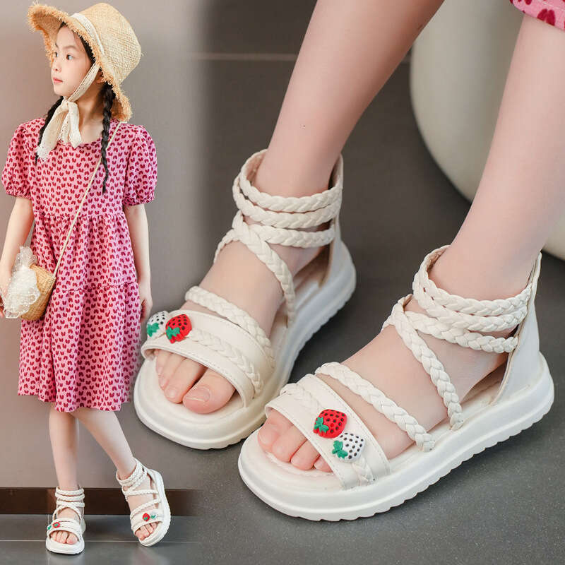 Girls' Sandals Summer 2025 New Fashion Open-Toe Princess for Big Girls Children's Roman Shoes