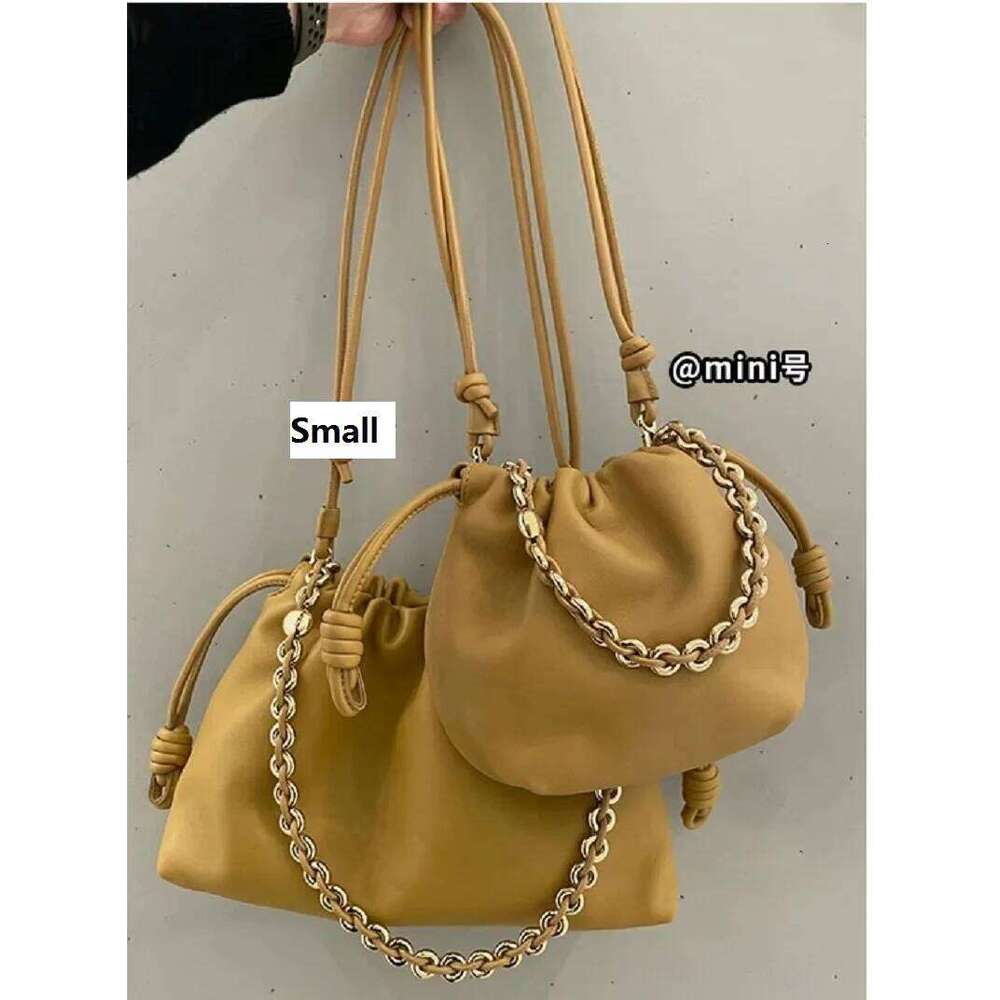 New Women's Cloud Drawstring Hobos Crossbody Real Leather One Shoulder Casual Bucket Bag