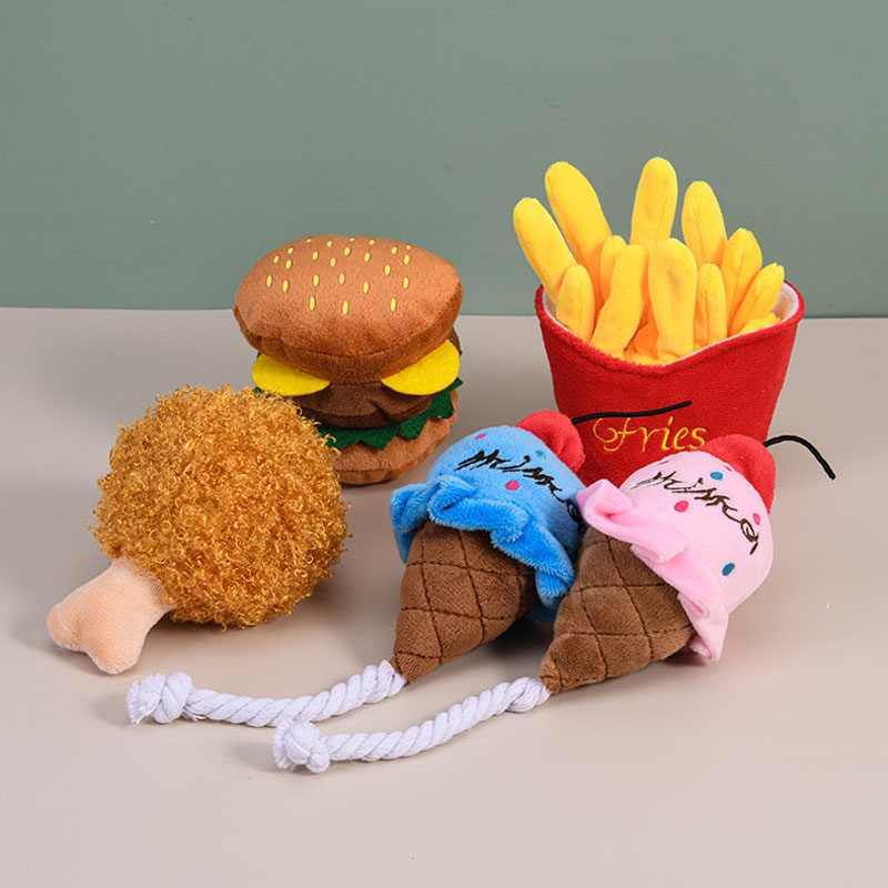 Squeaky Plush Dog Pet Toys Grinding Teeth Resistant Plush Fruit Sound Toys Plush Toys Cat Supplies