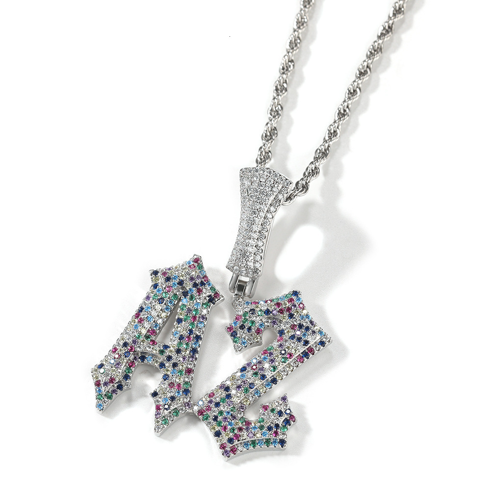 Colored moissanite hip-hop style designer custom pendant necklace for men Hip-hop jewelry gift