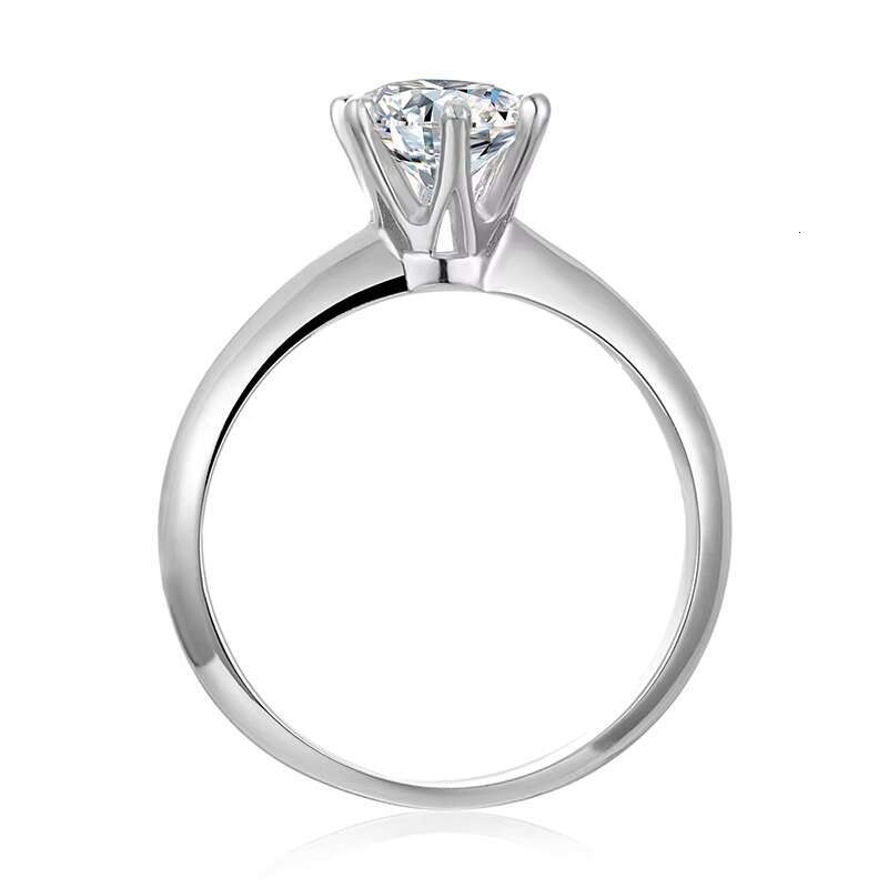 Luster 925 Sterling Silver Certified Moissanite Rings Dcolor VVS 0.5ct 1ct 1.5CT Moissanite Silver Wedding Ring for Women
