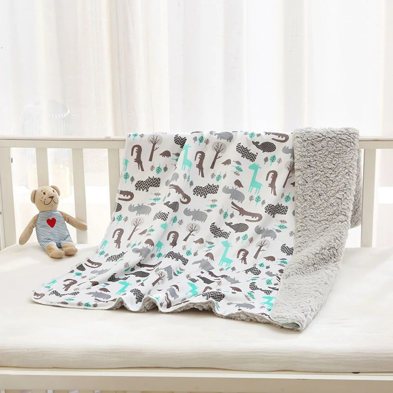Baby Fleece Blankets Kids Bedding Soft Plush Home Blanket Swaddle Wrap Soft Washable for All Seasons 250527