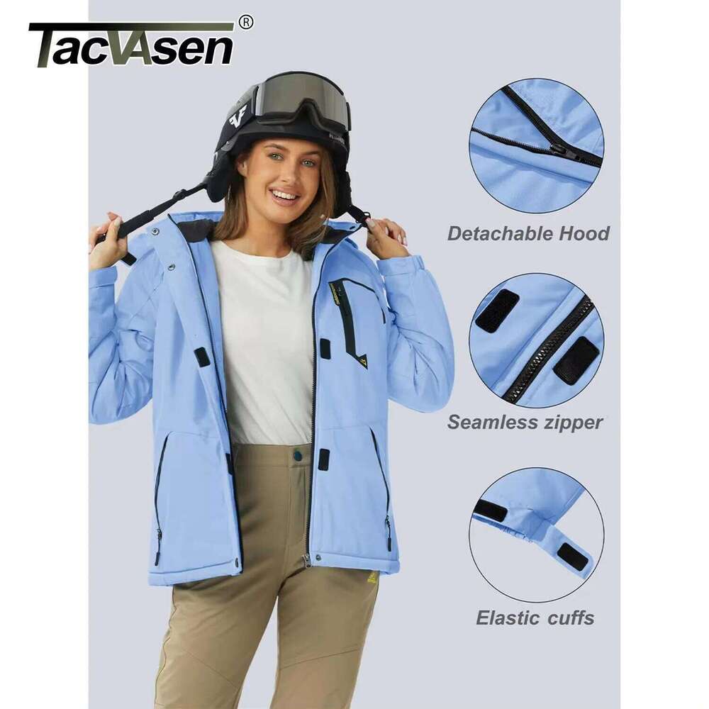 TACVASEN Women Winter Fashion Ski Snowboard Thermal Fleece Waterproof Fish Casual Work Rain Jacket Coat Windbreaker Parka