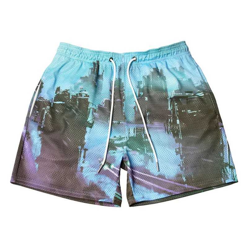 2024 summer NEW Mesh breathable shorts men sports fitness pants digital print loose Running Shorts Outdoor training short pants X250528