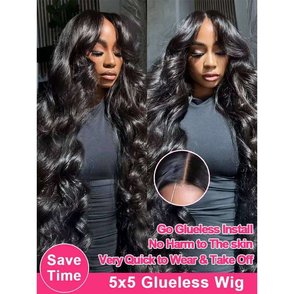 13x4 Body Front Human Hair 200% Water Wave Pre Plucked HD Transparent Lace Wig 5x5 Closure Glueless Wigs For Women