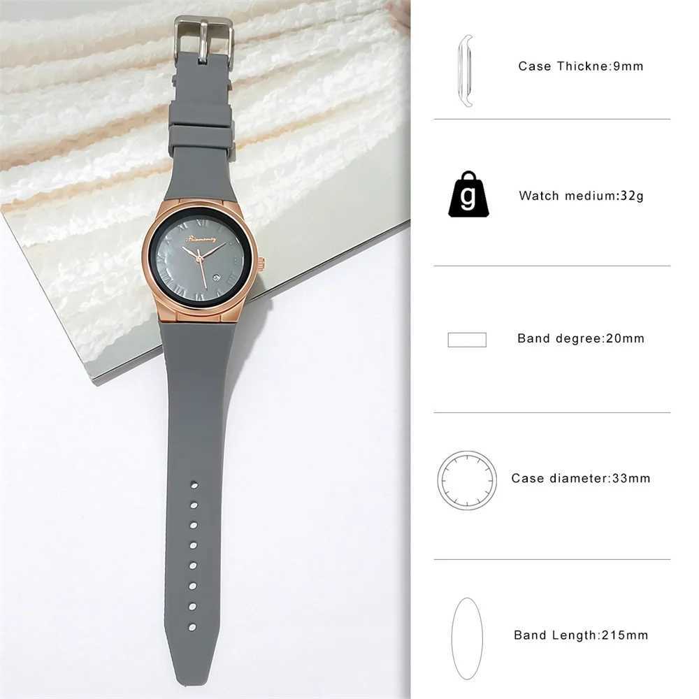 Fashion Simple Roman Numerals Calendar Ladies Sports Quartz Watch Casual Womens Silicone Pin Buckle Clock Wristwatch XJ250527