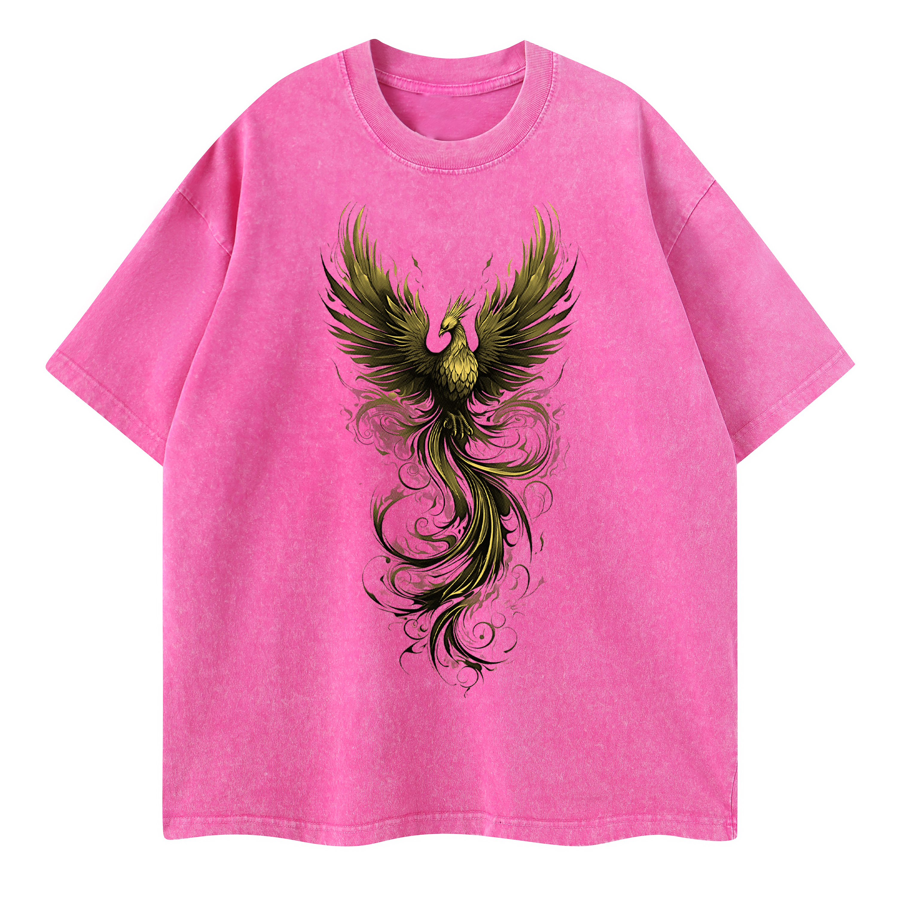 T-shirt men's top designer cotton T-shirt Hot stamping phoenix short sleeved clothing high-quality fashionable T-shirt