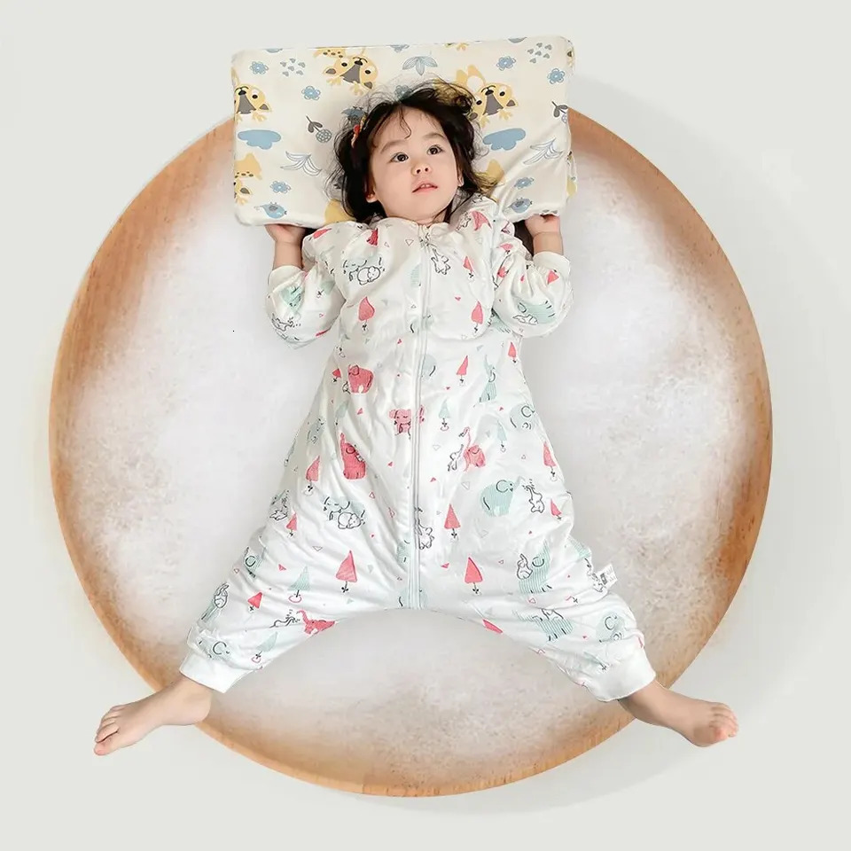 Baby Sleeping Bag Cute Girls Winter Warm Sleepsack With Feet 14Years Kids Growth Blanket Sleepwear ChildrenS 250528
