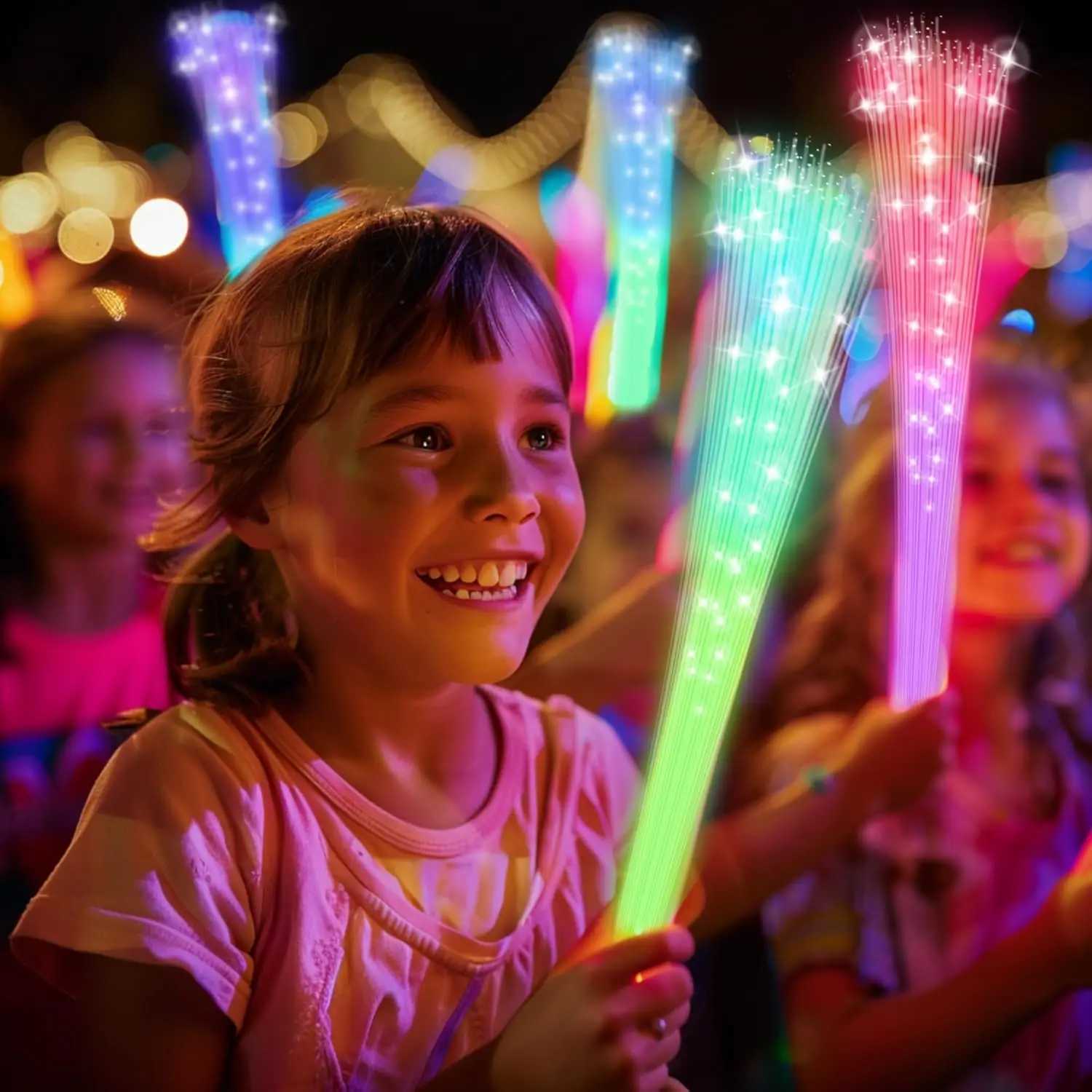 100 PCS Fiber Optic Wand Glow Fiber Optic Wands Glow in The Dark Party Glow Wands LED Light up Party Favors for Wedding W250528