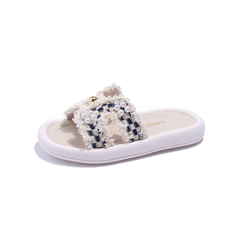 Children Slippers Summer Kids Girl Princess Slippers with Pearl Design Toddler Slippers Kidsnest for youth Outdoor Size US5.5C-US3Y K0680