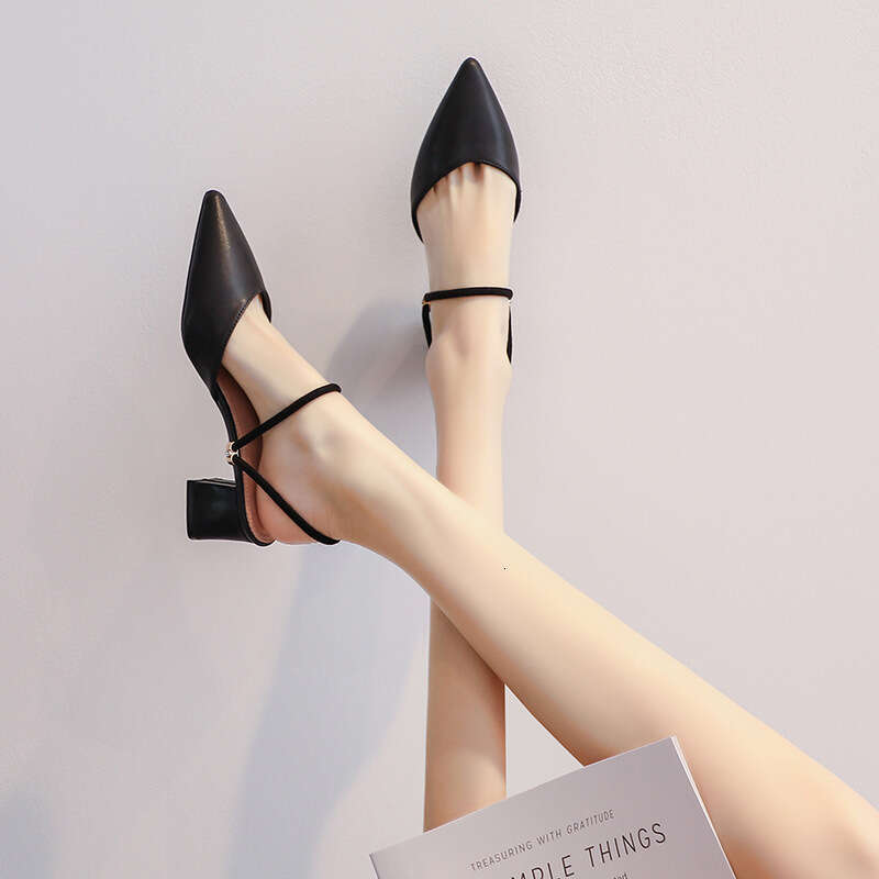 Women's Peep-Toe 2025 New Summer Mid-Heel Chunky Heel Fairy Style Fashion Two-Way Dress Sandals