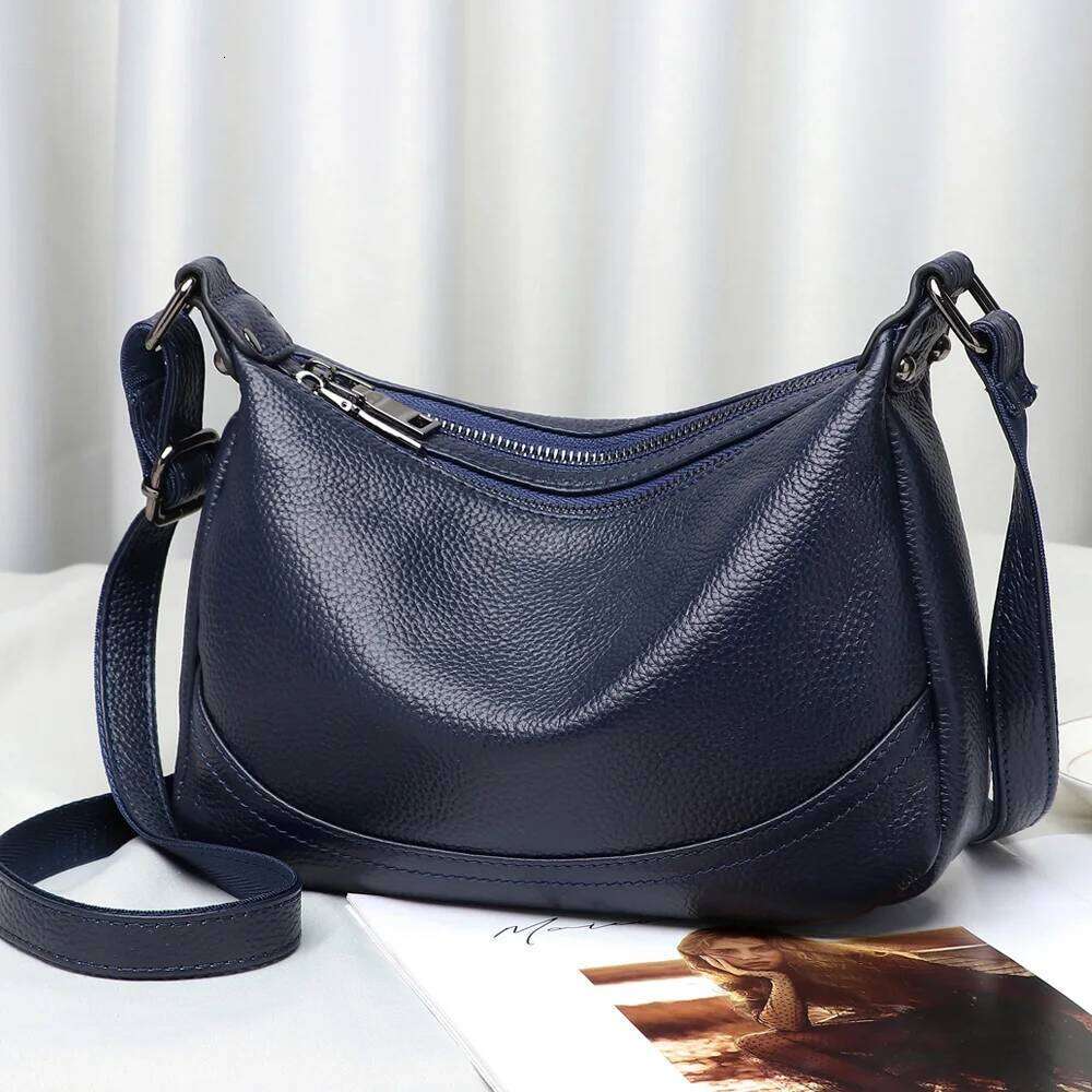 Genuine Leather Women Shoulder Crossbody Bag Large Capacity Soft Cowhide Ladies Multi-Space Bags Female
