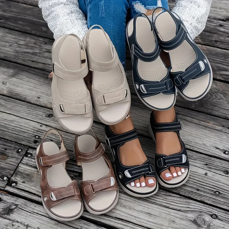 Summer Wedge Sandals for Women 2025 Fashion Non Slip Beach Shoes Woman Lightweight Casual Platform Plus Size Sandals Women 250519