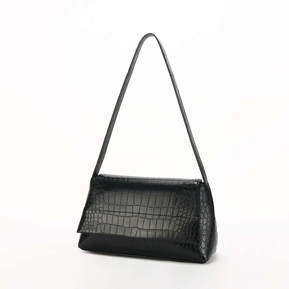 for Women 2023 New Top Layer Cowhide Crocodile Pattern Underarm Simple Niche Handbag Literary Forest Style Women's Bag