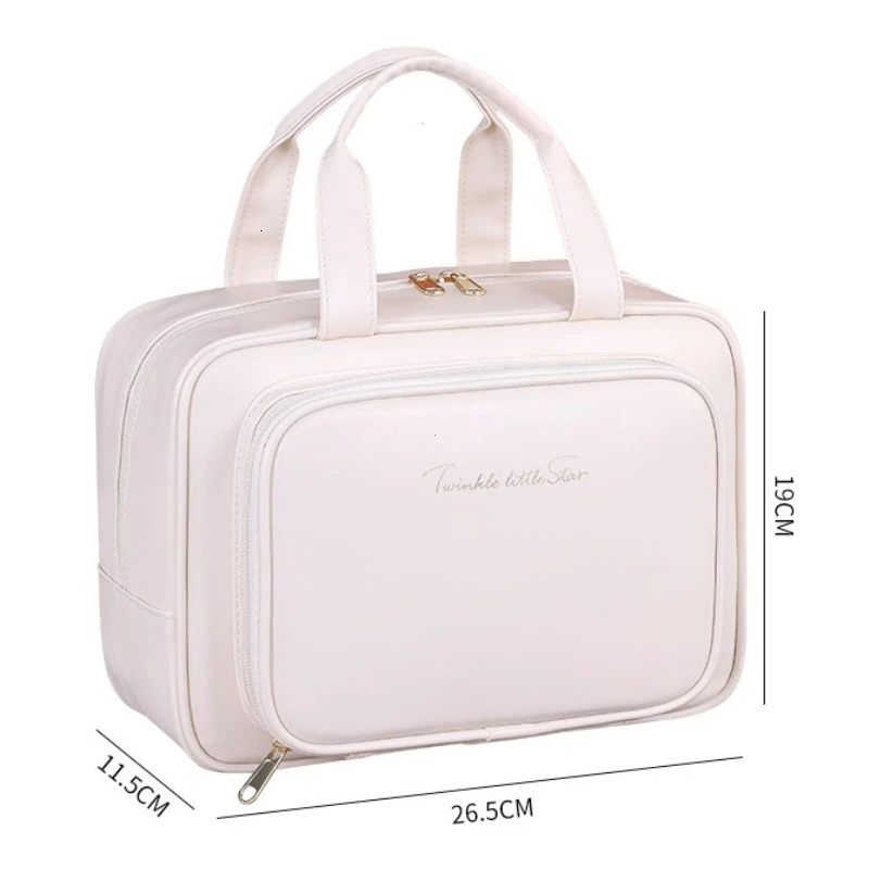 PU Leather Cosmetic Bag For Women Multifunctional Portable Storage Makeup Bag Large Capacity Travel Toiletry Storage Bag 250527