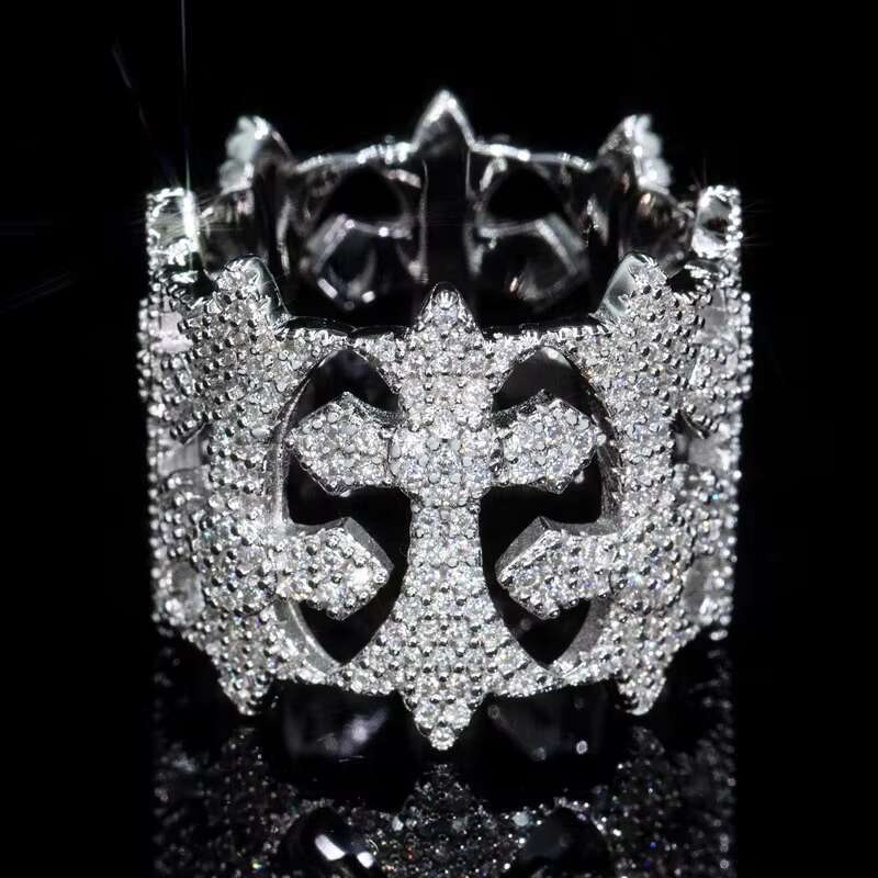 HYH 925 Silver Special Hip Hop Moissanite Rings for Men and Women
