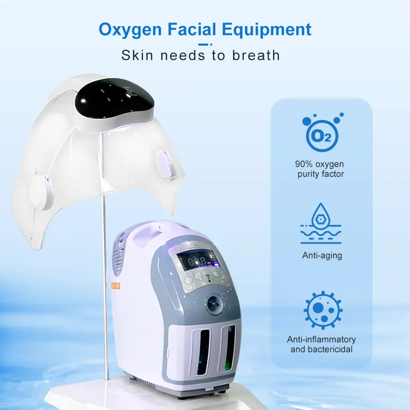 O2toDerm Skin Rejuvenation Hyperbaric Oxygen Facial Care Mask Skin Care Oxygen Jet with Oxygen Sprayer O2 to Derm with Oxygen Dome Facial Therapy Mach