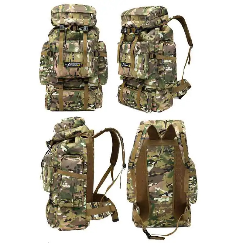 70L Tactical Camping Bag Backpack Mountaineering For Men Travel Outdoor Sport Molle Rucksack Hunting Shoulder Luggage Large Bag 250522