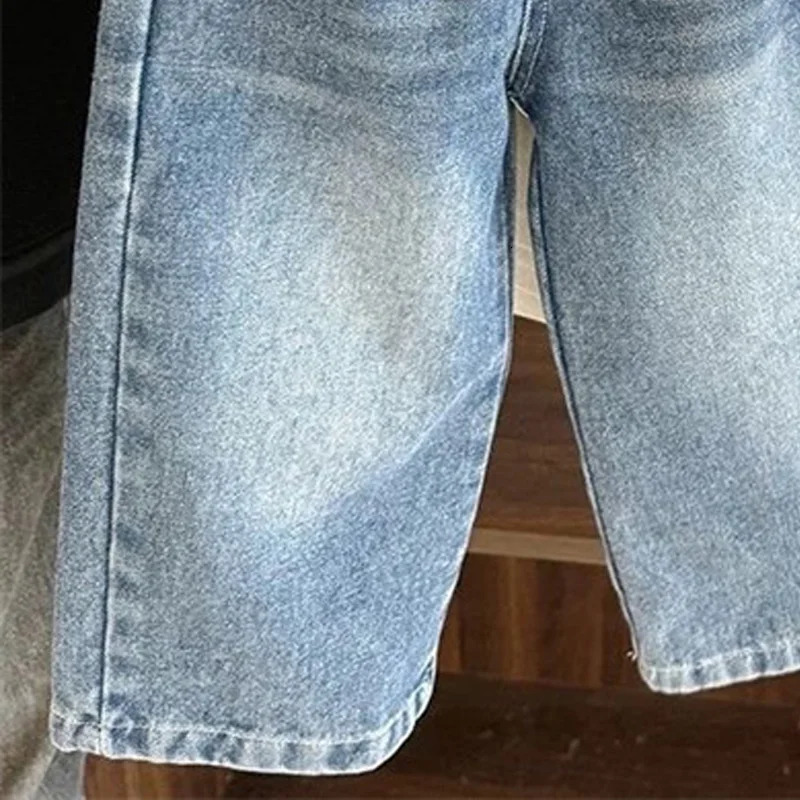 Childrens Girls Jeans Princess Lace Splicing Pants Girl Spring Fashion Trousers Kids Casual Autumn Clothing 210Y 250528