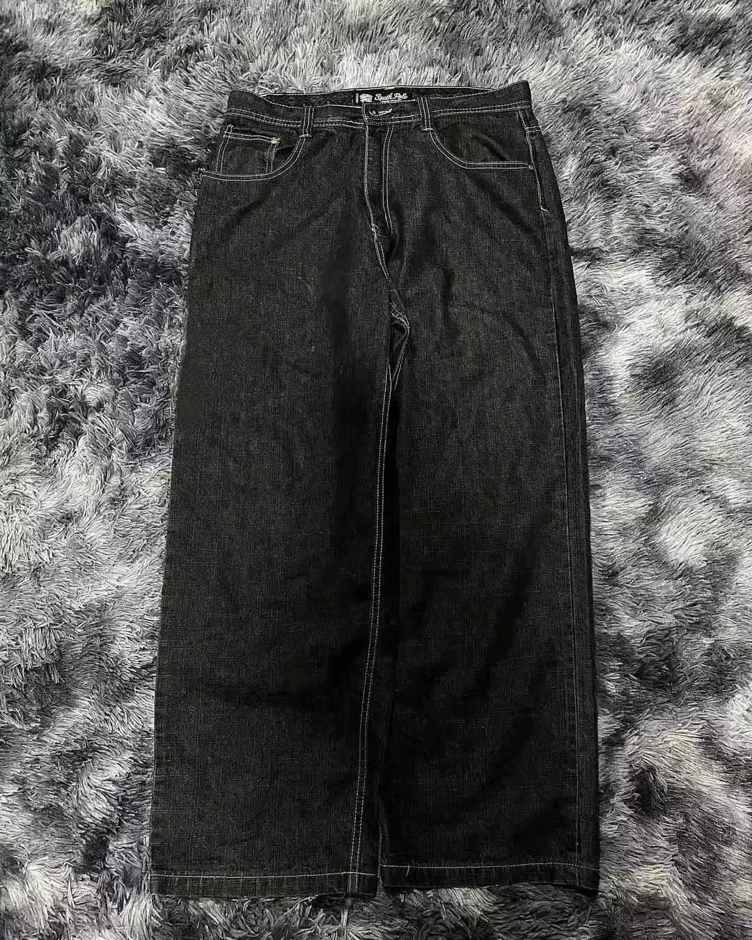 American Y2K Baggy Wide Leg Black Jeans Overszied Women Street Casual Joker Denim Pants Couple Jeans Vintage Streetwear 250526