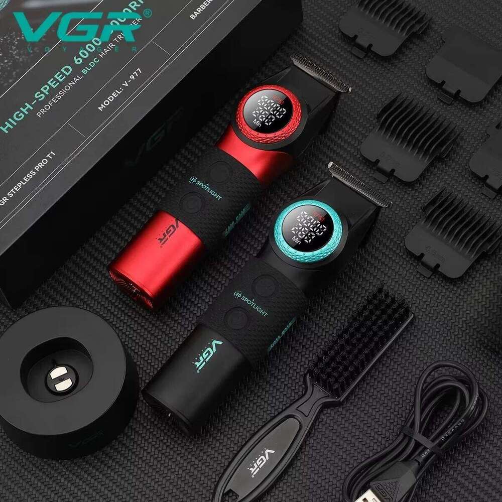 VGR Clipper Professional Trimmer Rechargeable Cutting Hine Cordless Barber BLDC Motor Hair Clippers Men V-977