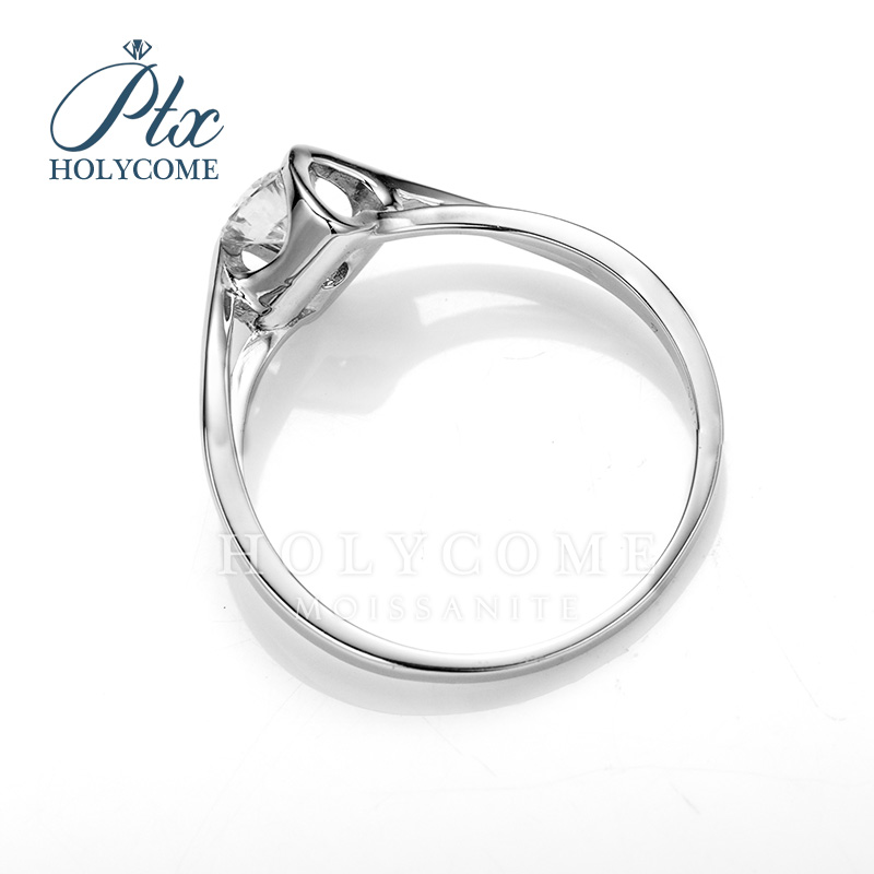 Eternal Heart 925 Sterling Silver Wedding Engagement Ring Fine Jewelry Women Round Cut D Color 0.5ct 5.0mm Moissanite Diamond Rings