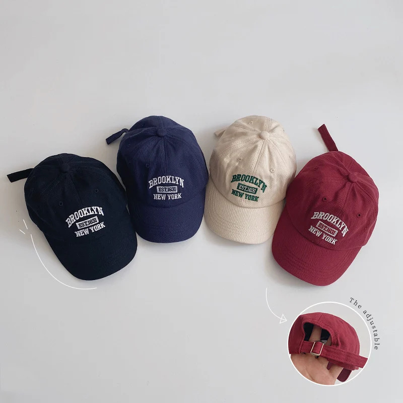Letter Embroidery Baby Baseball Cap Solid Color Adjustable Toddler Boys Girls Hat Casual Kids Cotton Duck Tongue Caps 250528