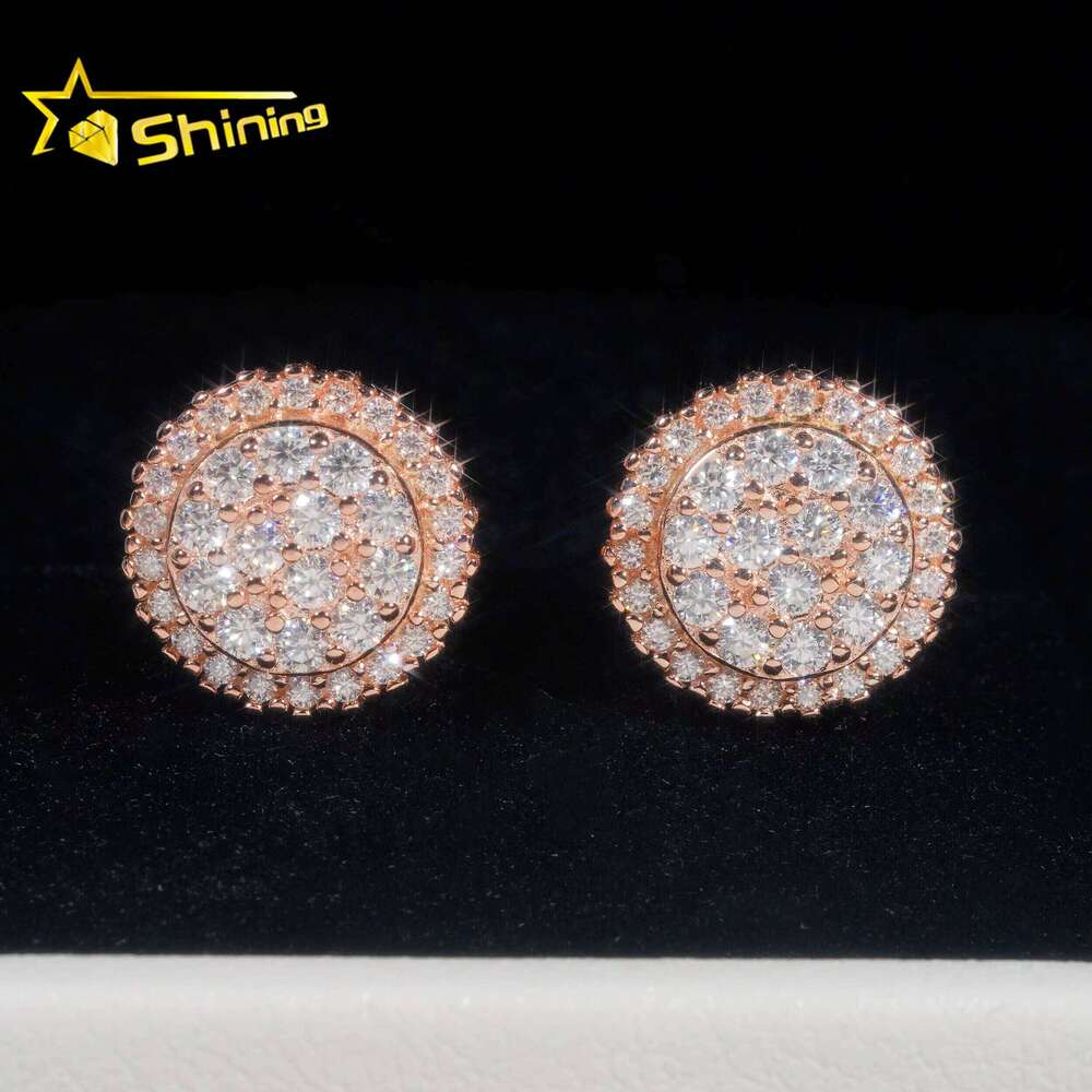 Ready to Ship Earring Fine Jewelry Gold Plated Sterling Sier VVS Moissanite Dia Screw Stud Earrings