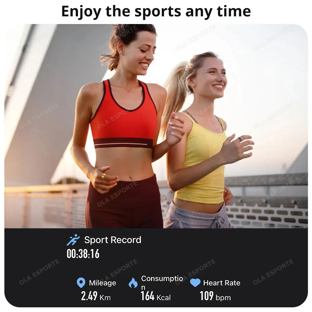 For Smart Ring Heart Rate Blood Pressure Blood Oxygen Sleep Monitor Waterproof Smart Ring Women Men for Android IOS 2024 250519