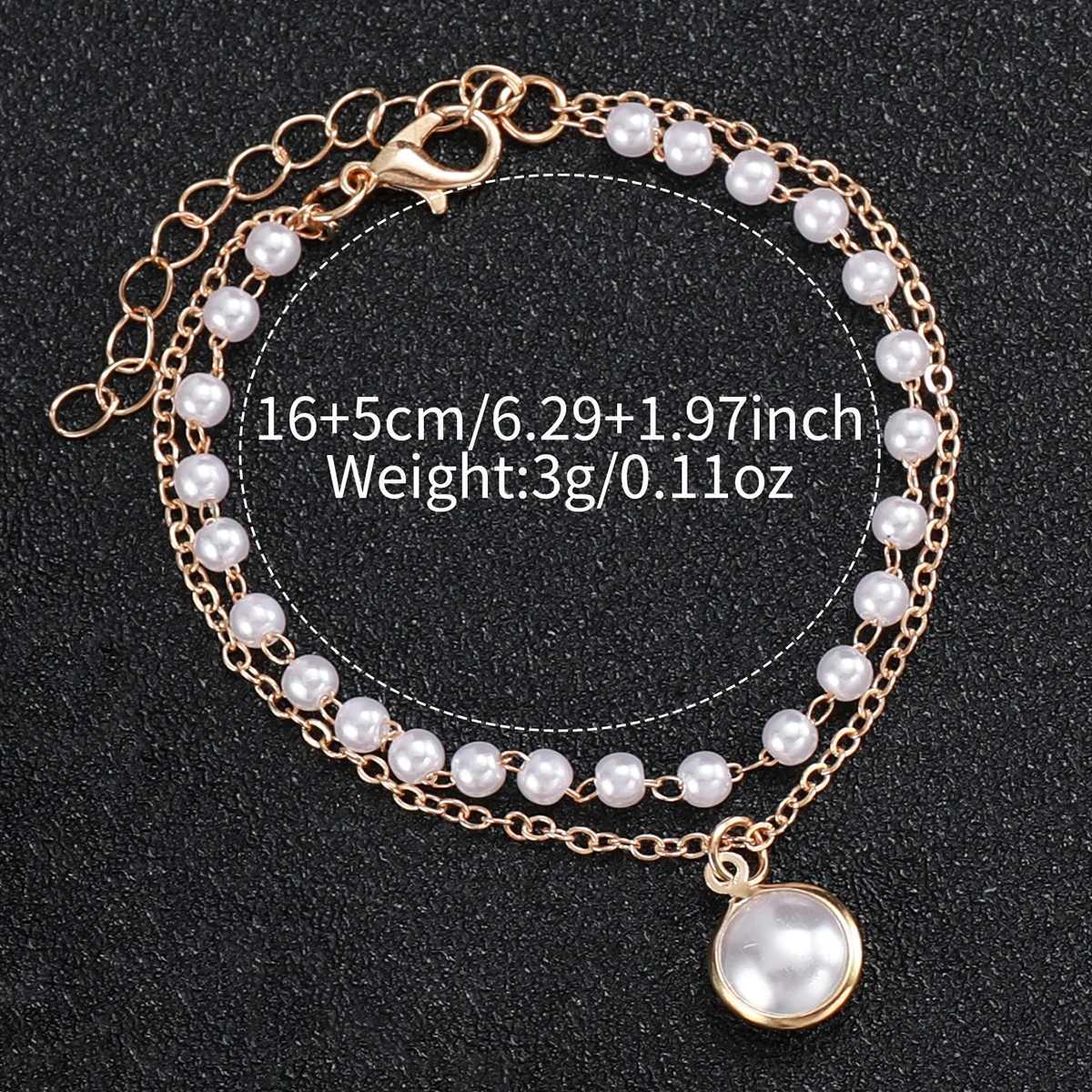 2PCS/set Fashion White Leather Strap Square Quartz Watch with Pearl Bracelet for Women XJ250527