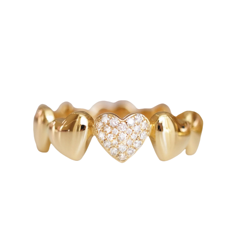 S925 sterling silver luxury gold-plated love heart band ring elegant versatile suitable all fingers Unique design ring gift for girlfriend classmate s