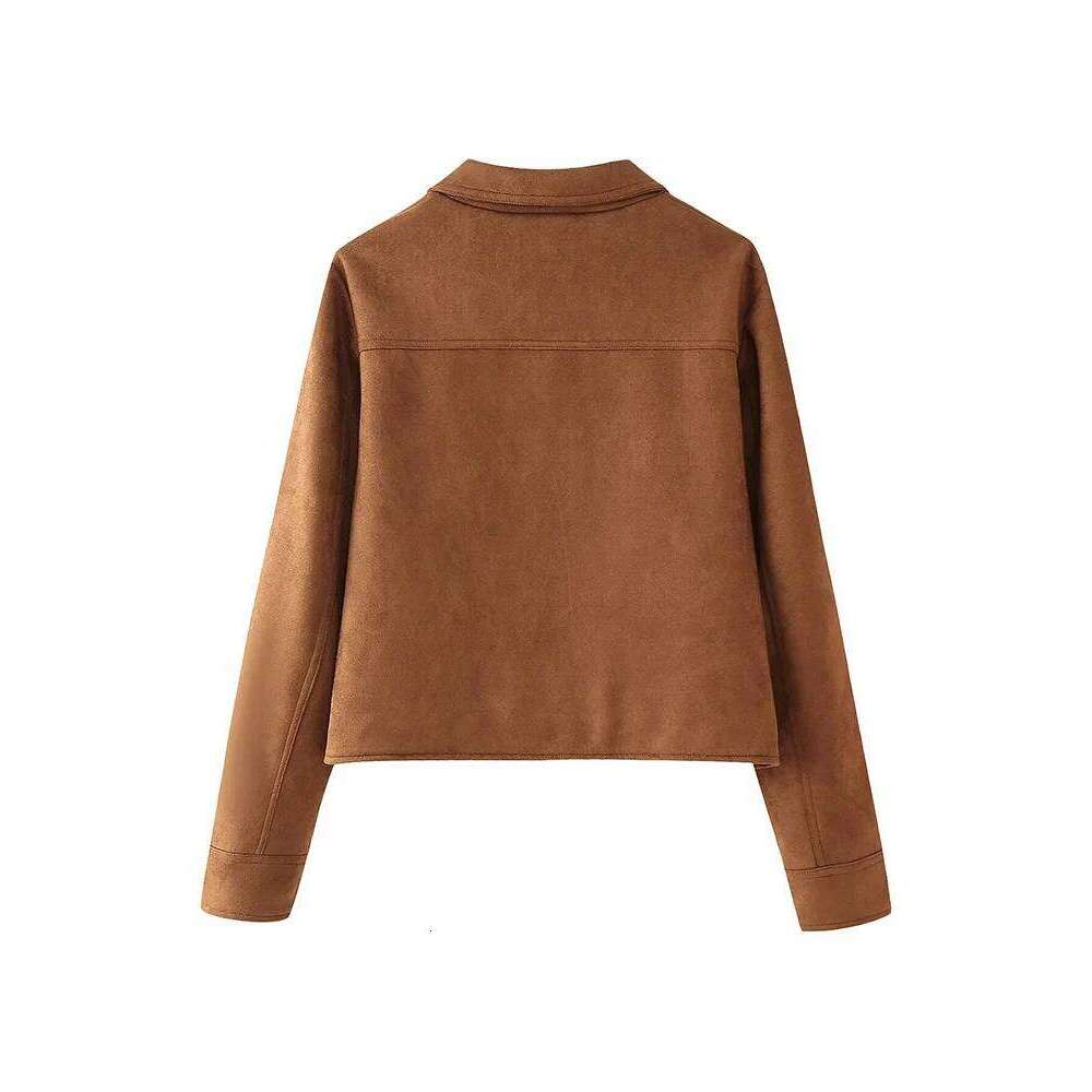 Autumn and Winter American Retro Casual Fashion Versatile High-End Style Western Slim Brown Jacket for Women