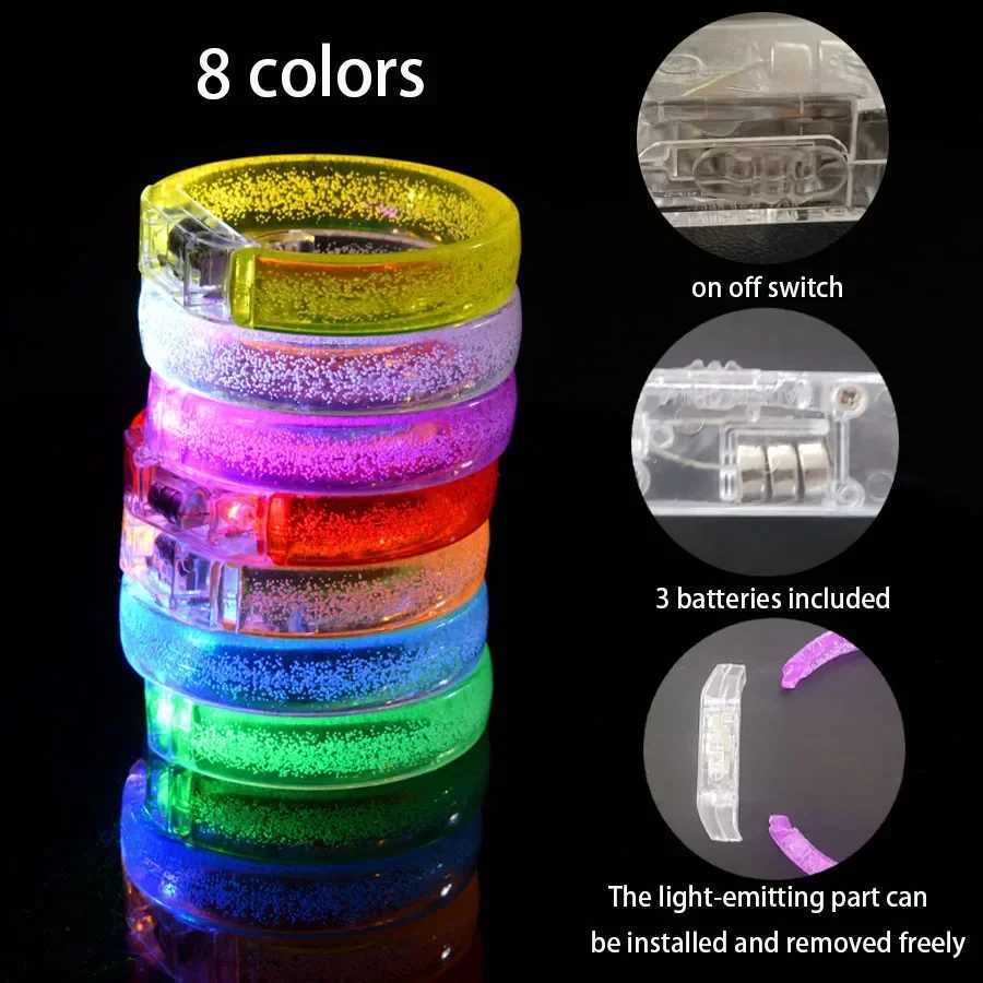 Multipack 10/20/30/40/50PCS LED Light Up Bracelets Glow in Dark Wristbands Reusable Party Favors for Raves Festivals W250528
