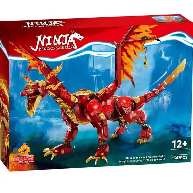 2025 MOC Ninja Series 1342pcs Migh Source Dragon of Motion Creative Building Block Toy Ornaments Childrens Toys Gift Free shipping