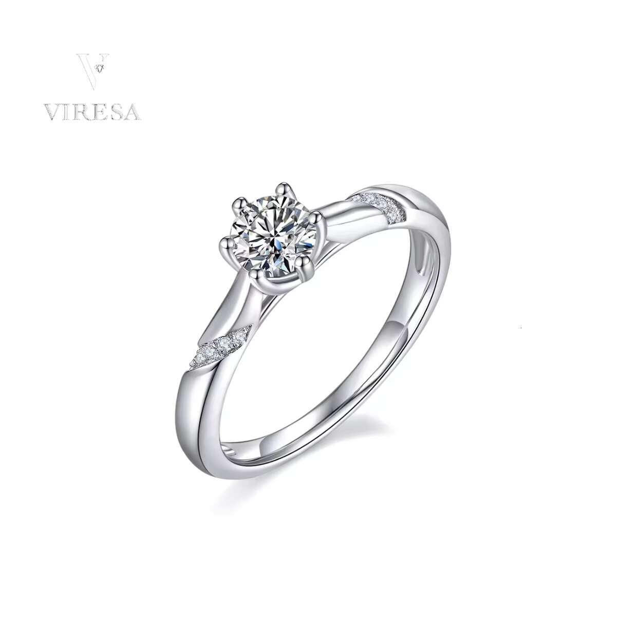 Hot Selling Elegant and Stylish DEF Color 925 Silver Moissanite Wedding Ring Diamond White