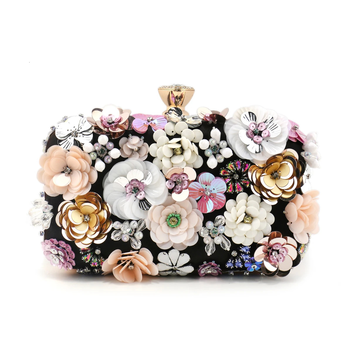Fashion Women Bags Flower Diamonds Embroidery Small Clutch Lady Handbags Evening Bags Arrival Chain Shoulder Purse 250526