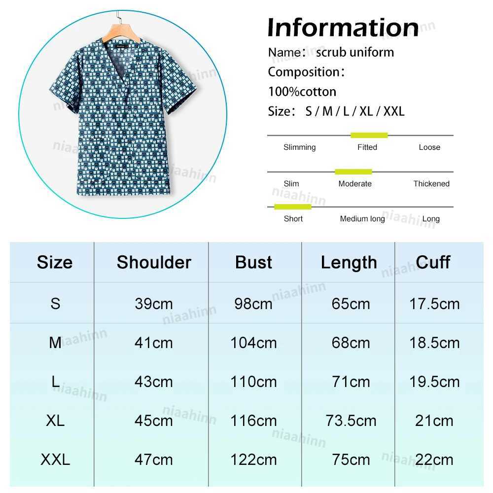 Laboratory Dental Clinic Veterinary Work Scrub Tops Cotton Soft Short Slved Shirt Fashion Doctors Nurses Pediatrician Workwear X250528