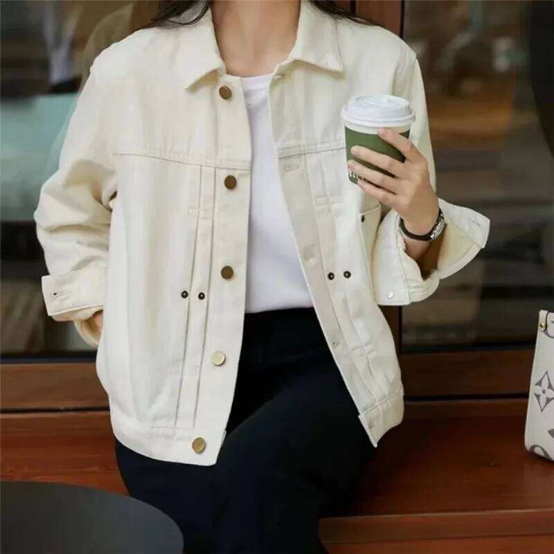 Women's Wear Korean Washed High Quality Ddenim Coat Women Spring New Vintage Long Sleeve Short Jeans Jacket Female Loose Clothes Tops T1089