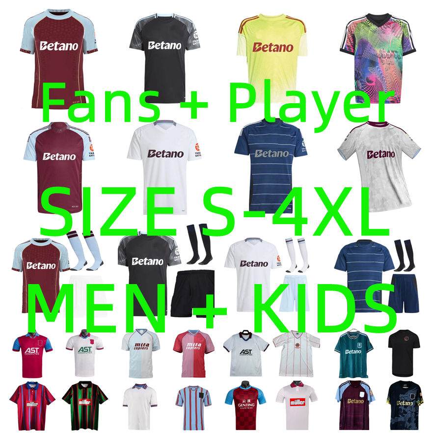 2025 2026 Astons villaes RASHFORD Soccer Jerseys KAMARA 24 25 26 Player version WATKINS McGINN BUENDIA MAATSEN MINGS MARTINEZ goalkeeper Football shirt Men kids kit