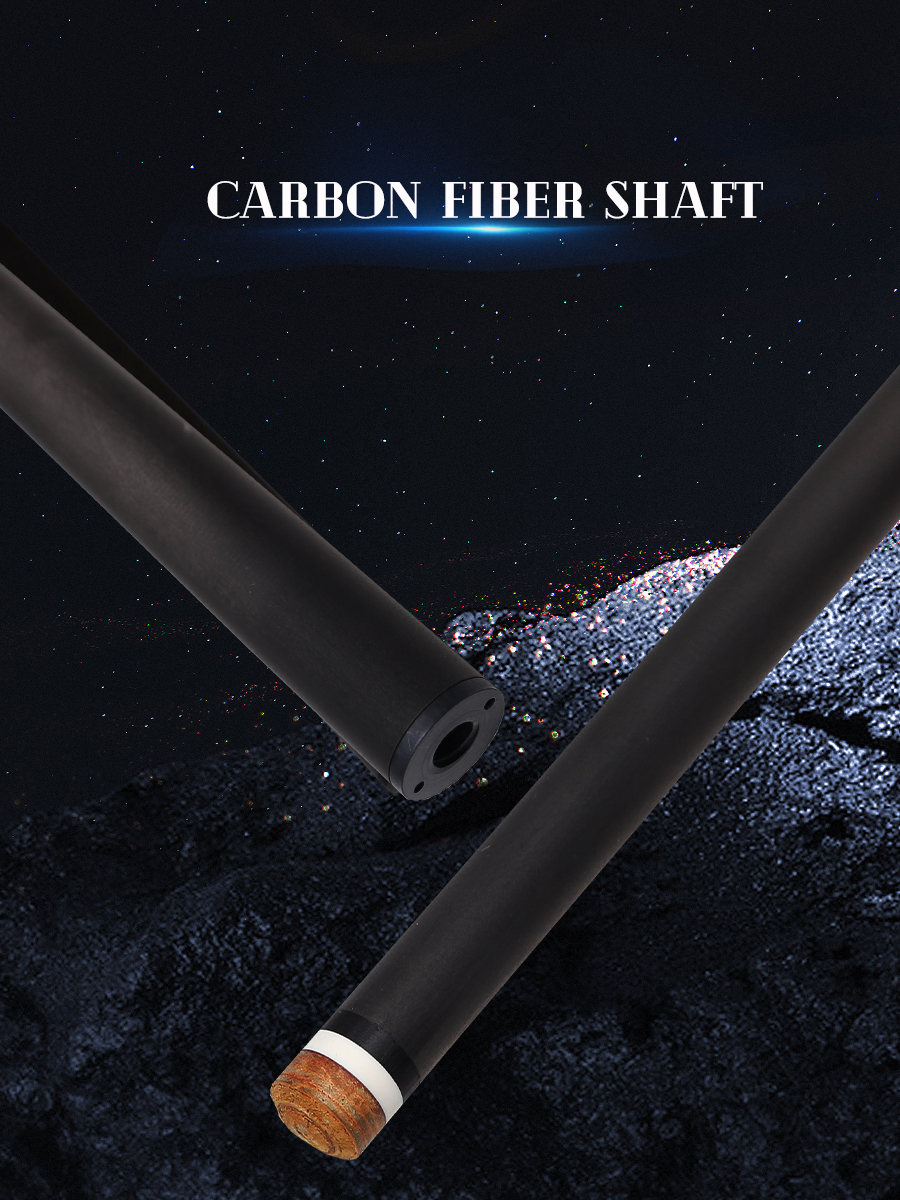 OKHEALING - 30in Uni-loc Joint Carbon Fiber Pool Cue Single Shaft, Customized Tip 9.5mm, 11mm, 11.8mm, 12mm, 12.4mm, 13mm, Low Deflection Technology, 