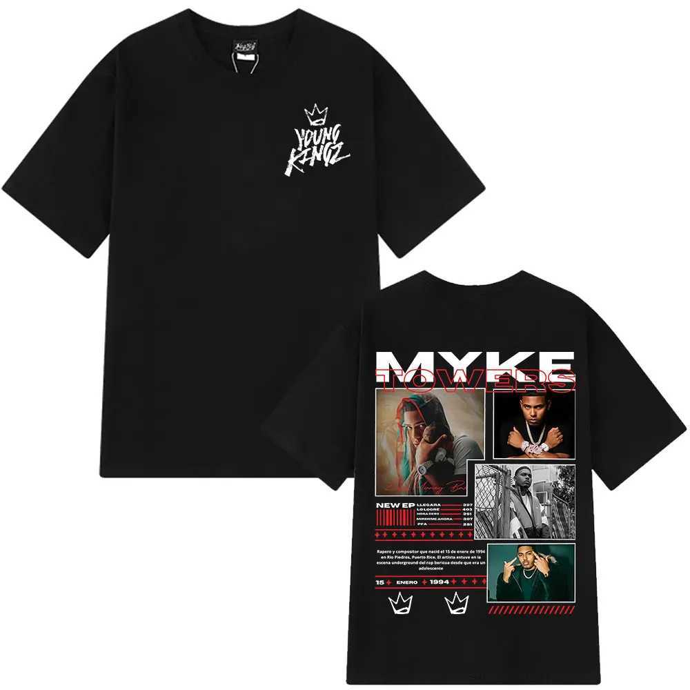 Rapper Myke Towers Graphic T-shirts Men Women Fashion Hip Hop Oversized T Shirt Comfort Cotton Short Slve T-shirt Strtwear X250528