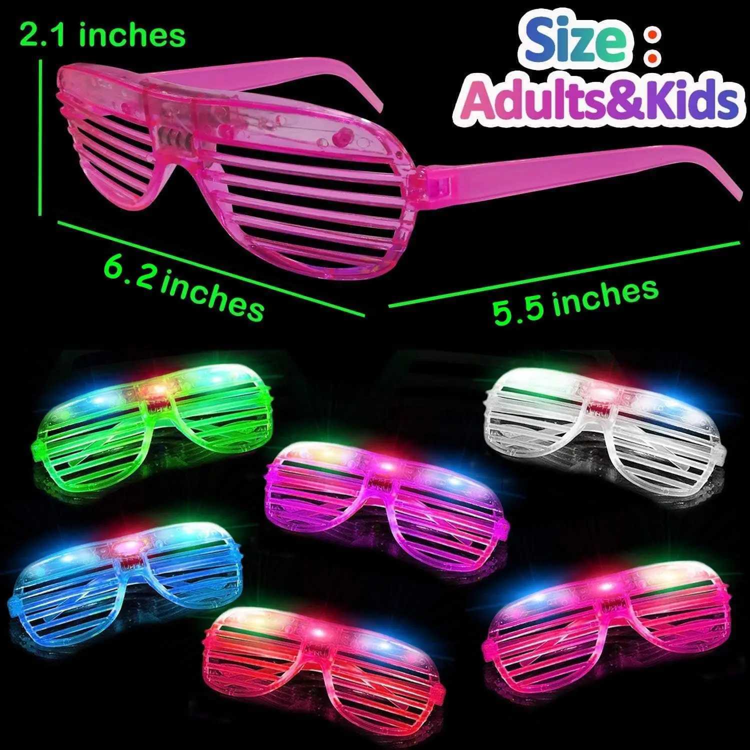 100-Pack Glow Sticks Glasses LED Sunglasses Glow in the Dark Party Favors for Concert Birthday Graduation Fiesta Pool W250528