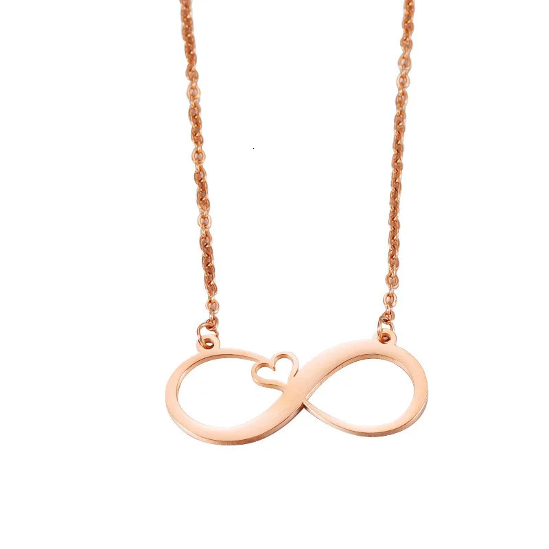 10Pcs Infinity Love Heart Shape Symbol Simple Elegant Stainless Steel Necklaces Pendant Choker Necklace For Women Jewelry Gift 250519