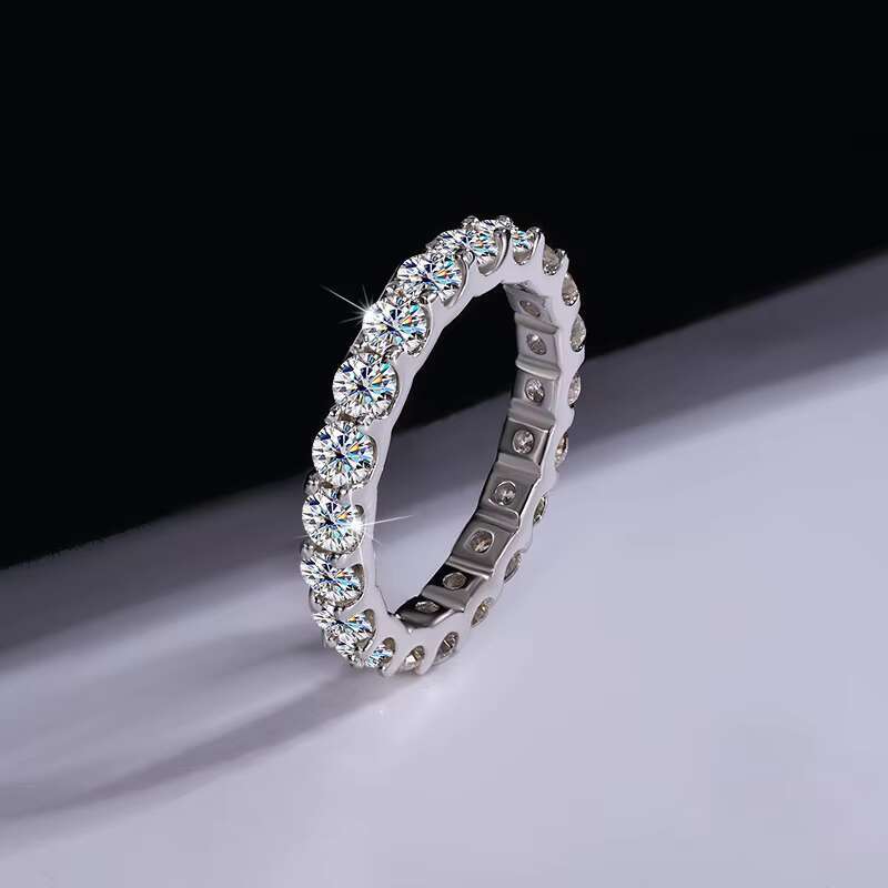 SPJ Wholesale Engagement and Wedding Jewelry Brilliant Cut VVS Moissanite Diamond Rings Fashionable S925 Sterling Silver
