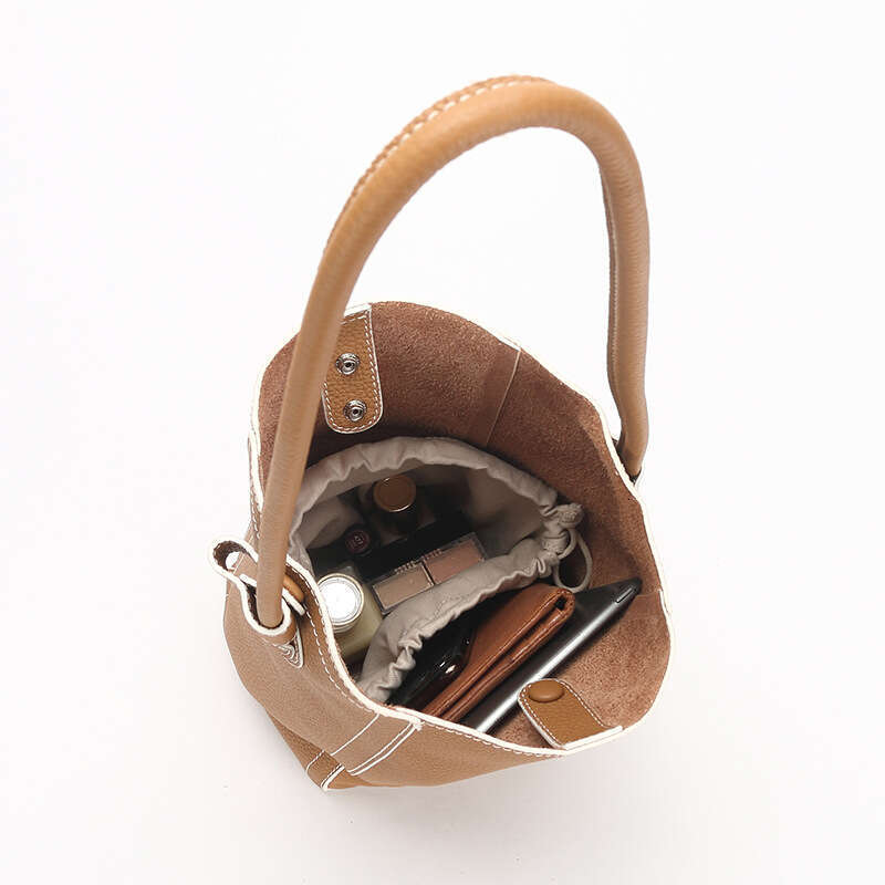 2023 New Korean Style Niche Women's Fashion High-end Underarm Simple Single Shoulder Large Capacity Bucket Bag
