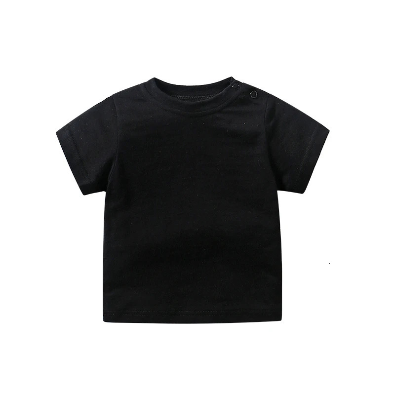 Baby Tops born Boys Girls Tshirt 100% Cotton Clothes 024 Months Summer Short Sleeve Shoulder Button Solid Color Infant Tees 250528