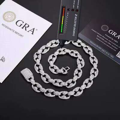 New Sier Chains Original Certified for Man Women Eyes Moissanite Dia Necklace Gold Jewelry Packaging Gift