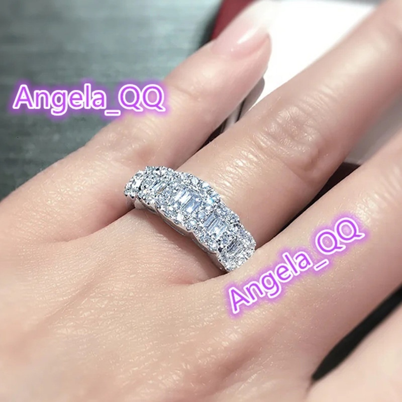 Lady Fashion Wedding Band Bright Finger Rings for Engagement Ceremony Proposal Party Accessories for Women